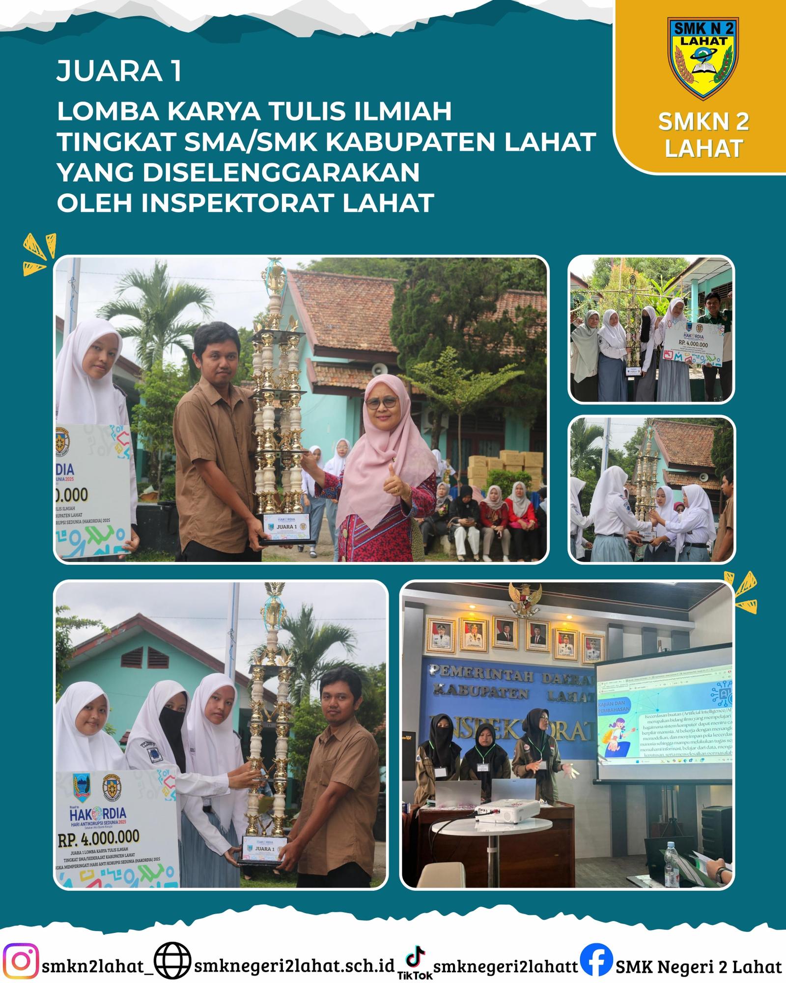 Juara 1 Lomba Karya Tulis Ilmiah Tingkat SMA/SMK KABUPATEN LAHAT yang diselenggarakan oleh INSPEKTORAT LAHAT